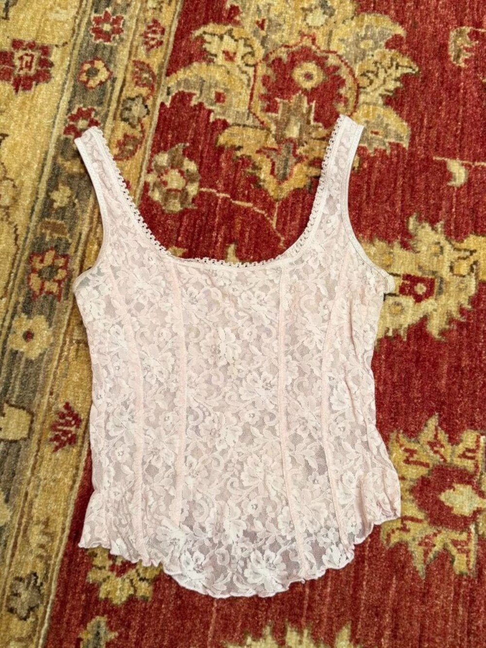 Vintage Pink Lace Corset Top